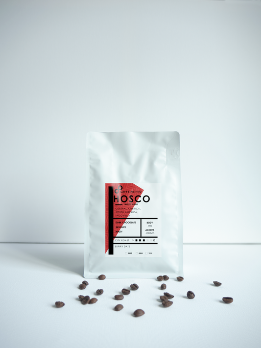 hosco 250g coffee beans dark chocolate savoury malty