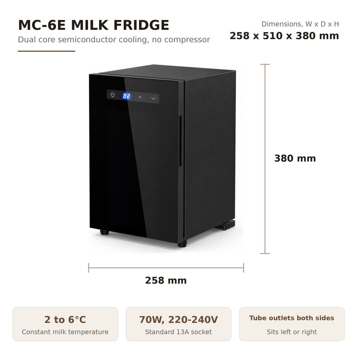 MC-6E Milk Fridge | Dual Core Cooling