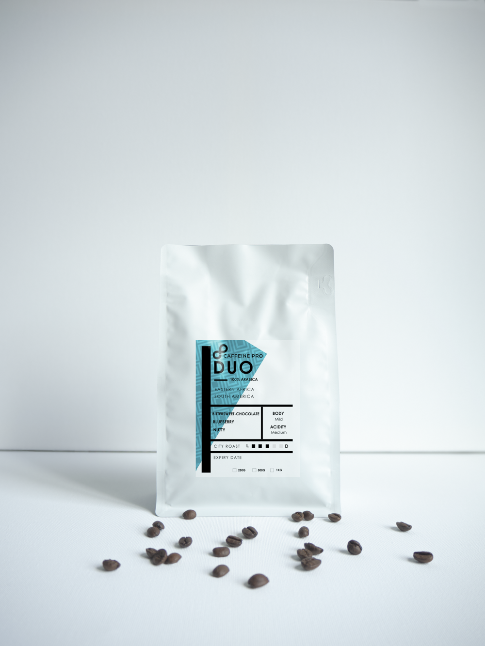 duo 250g coffee beans bittersweet chocolate blueberry nutty