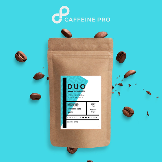 DUO Blend | 100% Arabica Coffee Beans - Bittersweet-Chocolate, Blueberry, Nutty, Bright Acidity, Full Body