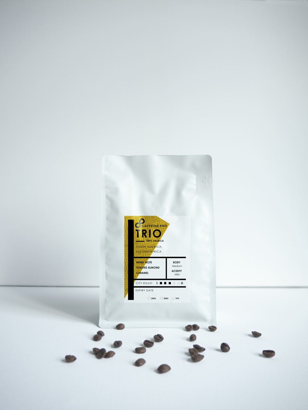 trio 250g coffee beans winey note toasted almond caramel