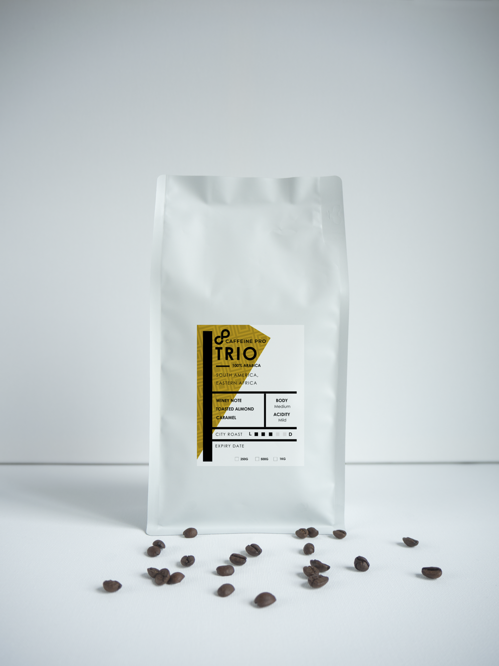 trio 500g coffee beans winey note toasted almond caramel